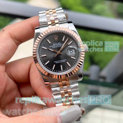 Replica Rolex Jubilee Datejust 36mm Gray Dial 2-Tone Rose Gold